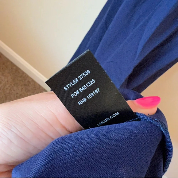 NWT Lulus Madalyn Navy Blue Lace Maxi Dress - Picture 6 of 9